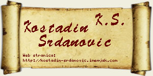 Kostadin Srdanović vizit kartica